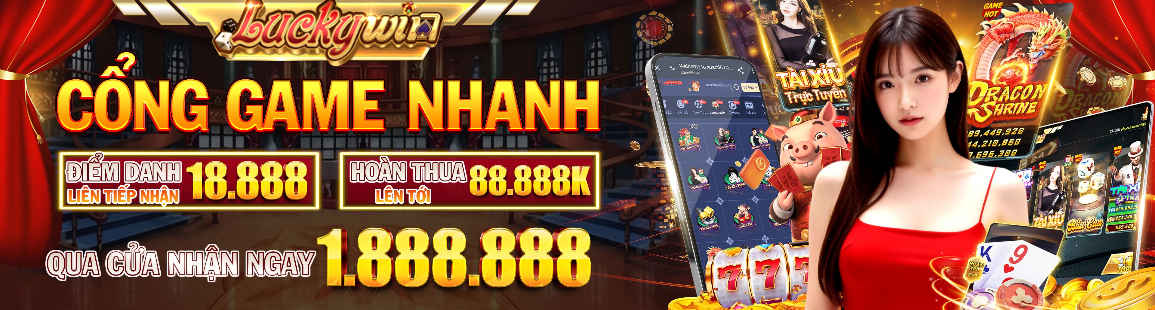 Hình ảnh quảng cáo của 888slot hiển thị nền tảng và các lợi ích